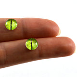 8mm Lime Green Dragon Glass Eyes