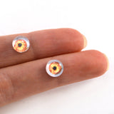 8mm Orange and Yellow Human Glass Eyes with Whites
