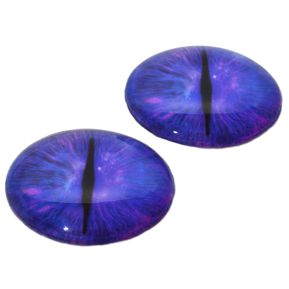 Dark Blue and Purple Dragon Oval Glass Eyes