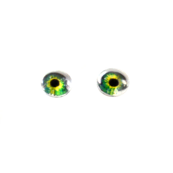 6mm Bright Green Doll Glass Eyes with Whites