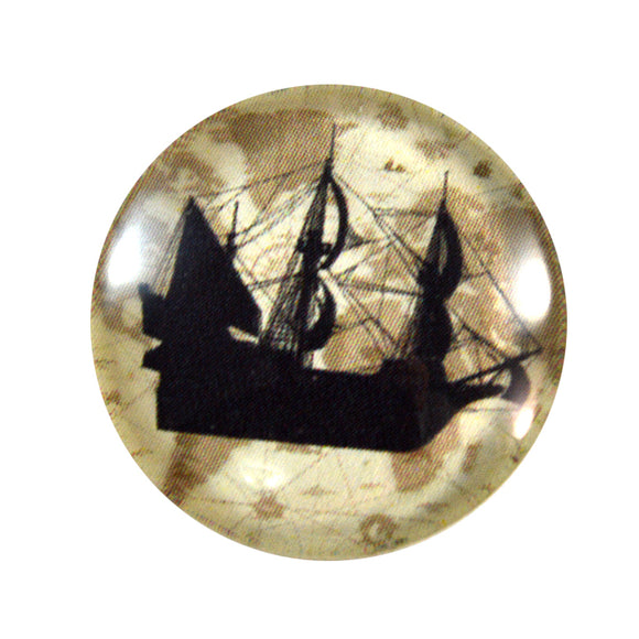 Vintage Ship Glass Cabochon