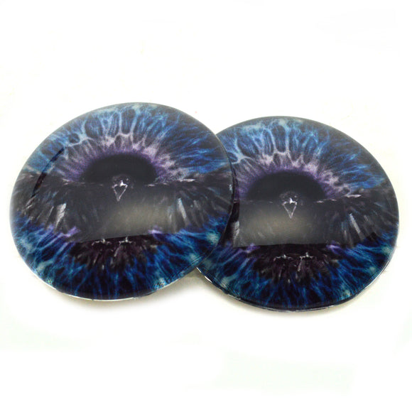 Dark Raven Blue and Purple Viking Glass Eyes