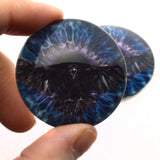 Dark Raven Blue and Purple Viking Glass Eyes