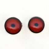 Sew On Buttons Dark Red Loon Bird Glass Eyes