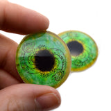 Green and Gold Loki Glass Snake Viking Cabochon Eyes