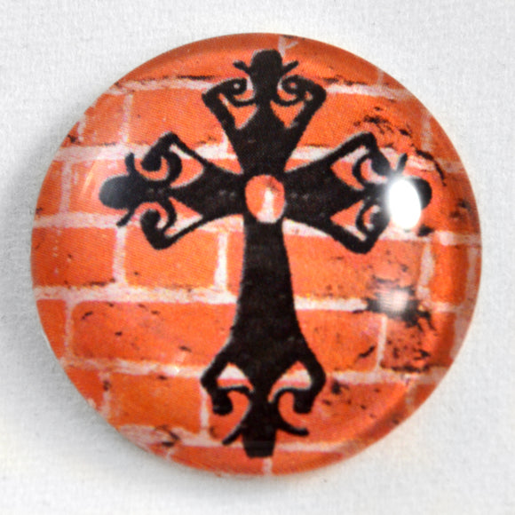 Gothic Cross Glass Cabochon