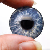 Gray Blue Human Glass Eyes for Art Doll Making