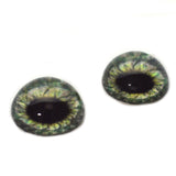 High Domed Green Gear Steampunk Cog Glass Eyes