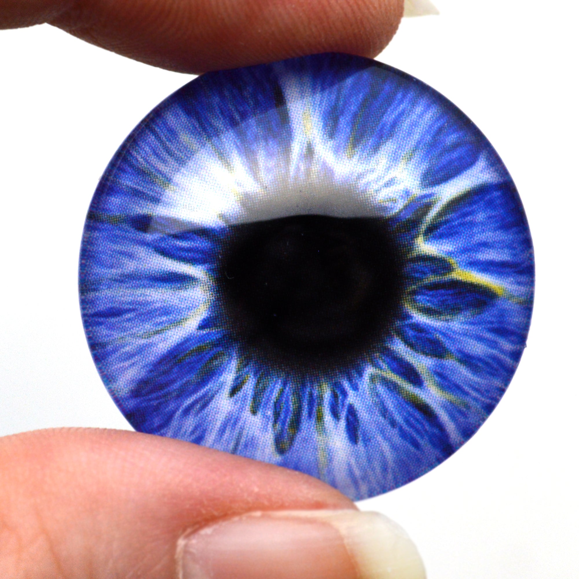 50mm Blue Human Glass Eyes - Large 2 Inch with Scleras – Handmade Glass Eyes
