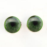 Jade Green Jaguar Inspired Sew-On Button Glass Eyes