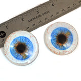 50mm Blue Human Glass Eyes - Large 2 Inch with Scleras