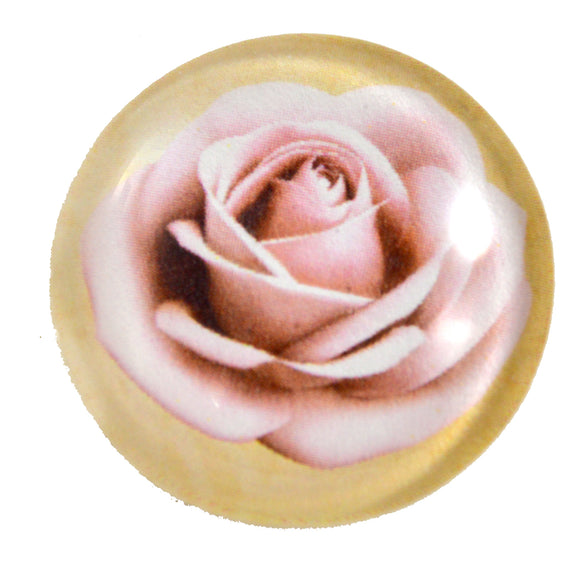 Light Pink Rose Glass Cabochon