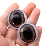 Medium Brown Taxidermy Deer Glass Eyes with White Bands