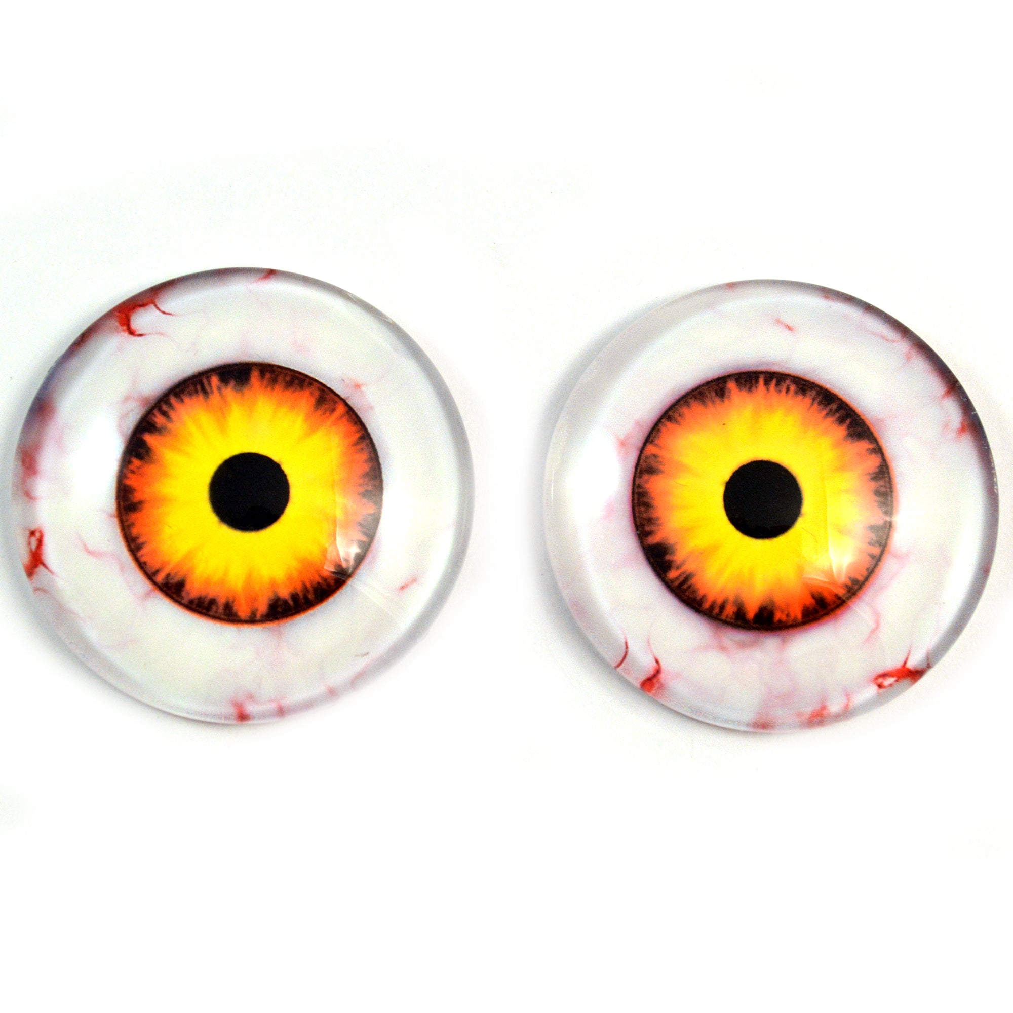 Nightmare Clown Yellow and Orange Glass Doll Eyes – Handmade Glass Eyes