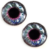 Clockwork Steampunk Glass Eyes in Purple and Blue