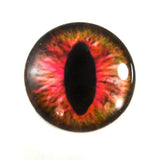 Pink and Brown Cat or Dragon Glass Eye