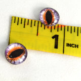 10mm Purple and Orange Cat or Dragon Glass Eyes