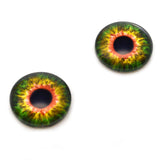 Sensational Green and Orange Creature Glass Eyes