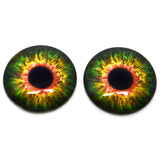 Sensational Green and Orange Creature Glass Eyes