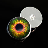 Sensational Green and Orange Creature Sew-On Button Glass Eyes