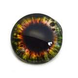 Vivid Green and Orange Wide Iris Glass Eye