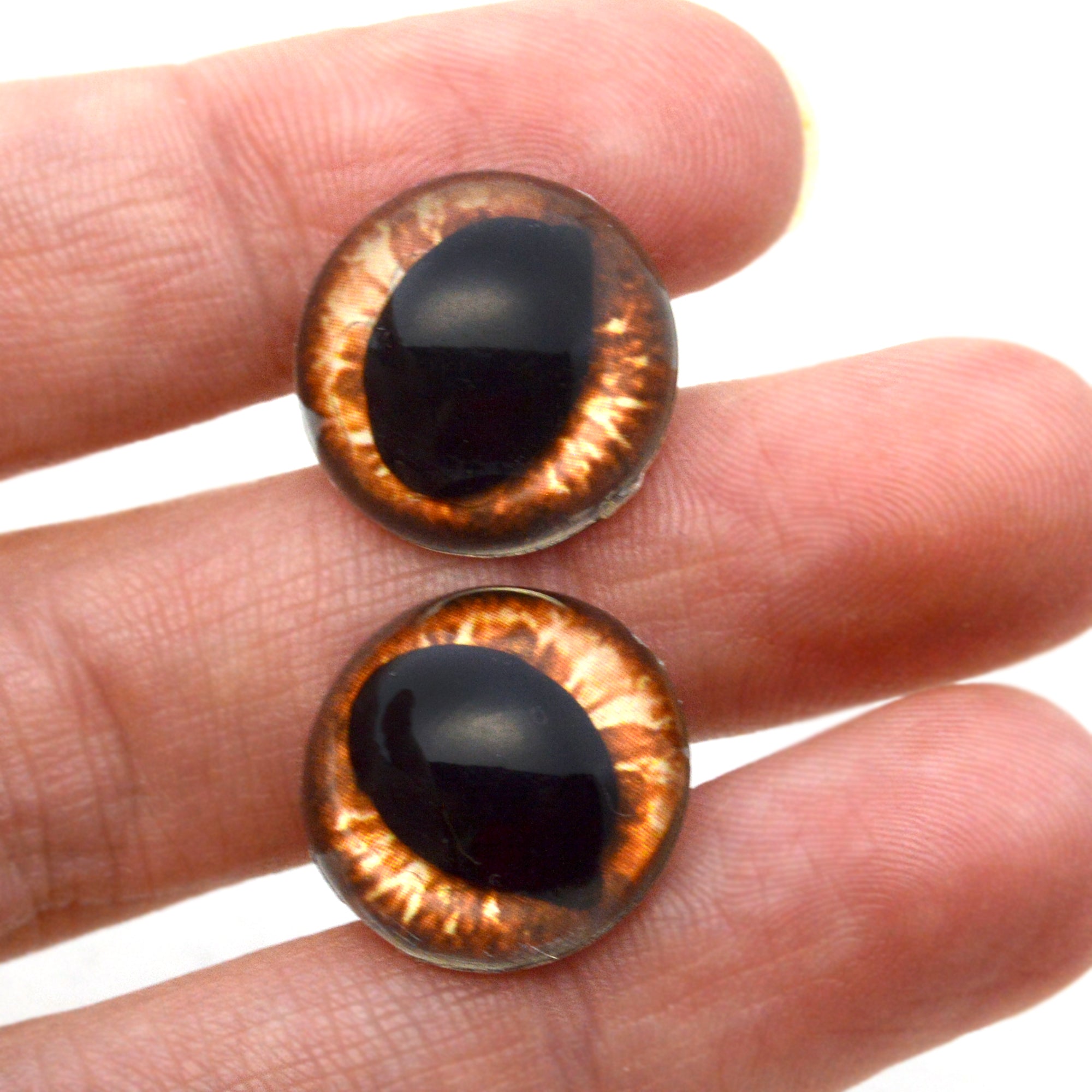 16mm Amber Cat Plastic Safety Eyes – Handmade Glass Eyes