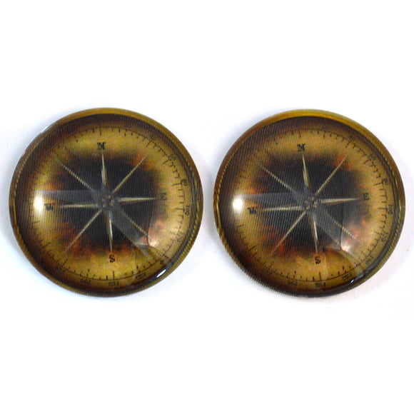 Vintage Compass Animated Glass Eyes
