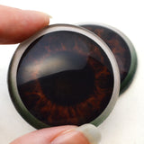 Big Dark Brown Adorable Baby Alien Glass Eyes with Whites