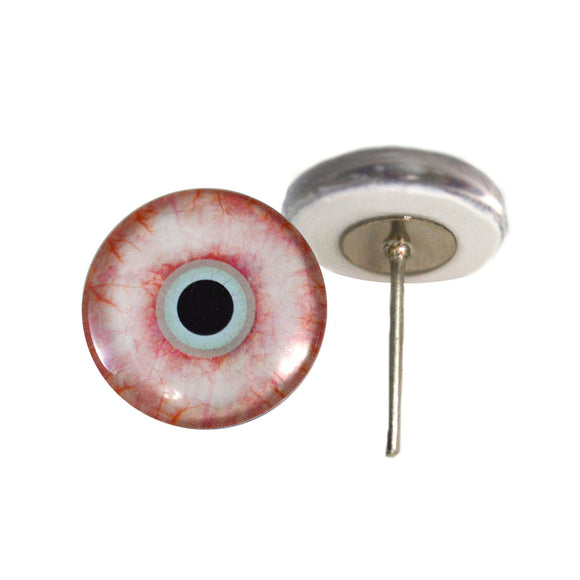 Bloodshot Zombie Glass Eyes on Wire Pin Posts