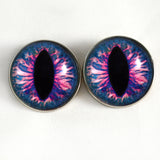 Sew On Buttons Pink and Blue Dragon Glass Eyes
