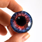 Blue and Red Fantasy Glass Eye