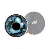 16mm Sew On Buttons Blue Butterfly Glass Eyes