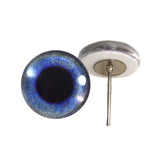 Blue Crow Glass Eyes on Wire Pin Posts