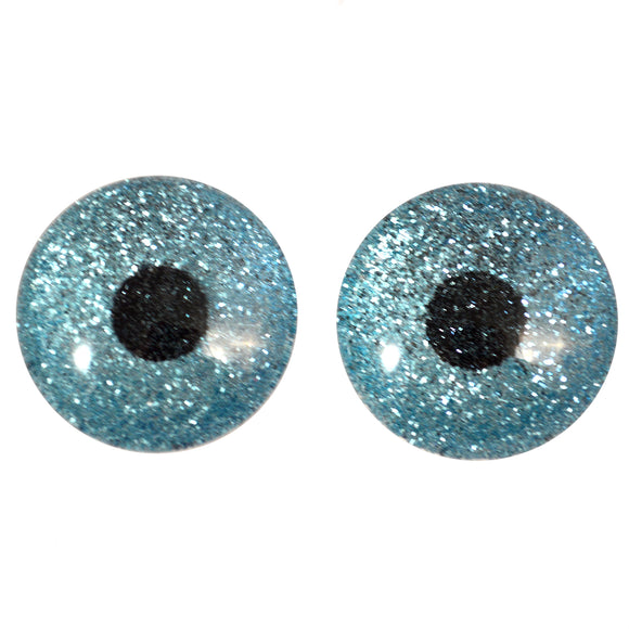 Blue Glitter Sparkling Glass Eyes
