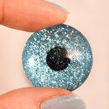 Blue Glitter Sparkling Glass Eye