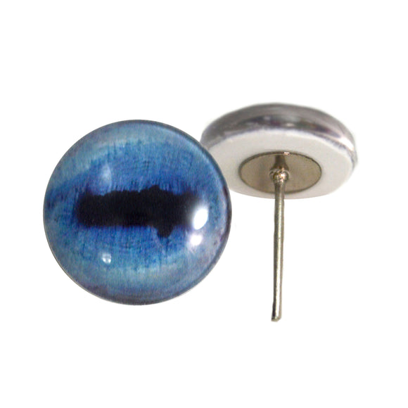 Blue Goat Glass Eyes on Wire Pin Posts