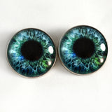 Sew On Buttons Blue and Green Human Glass Eyes