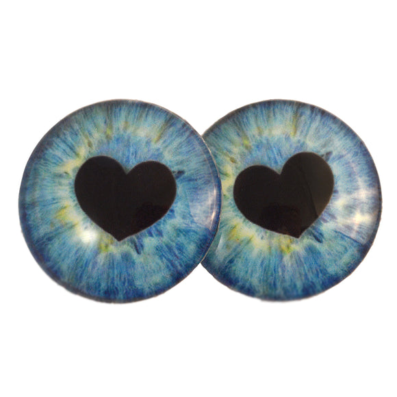 Blue Heart Doll Glass Eyes
