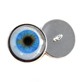 Sew On Buttons Blue Human Glass Eyes with Whites