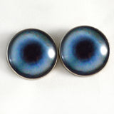 Sew On Buttons Blue Husky Dog Glass Eyes