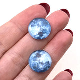 16mm Blue Moon Glass Cabochons