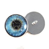 Sew On Buttons Blue Unicorn Glass Eyes