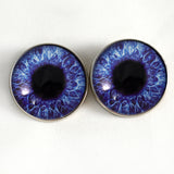 Sew On Buttons Blue Violet Glass Eyes