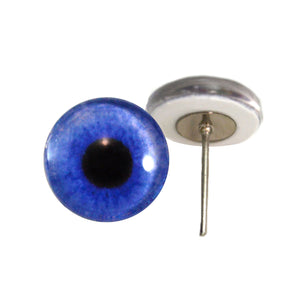 Blue Voilet Glass Eyes on Wire Pin Posts