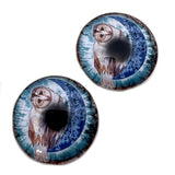 Boho Barn Owl and Moon Cabochon Glass Eyes