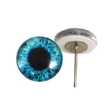 Bright Blue Human Glass Eyes on Wire Pin Posts