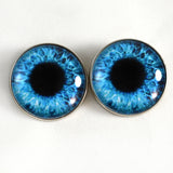 Sew On Buttons Bright Blue Glass Eyes