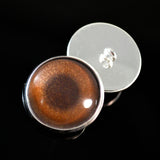 Metallic Bronze Shimmer Fantasy Sew-On Button Glass Eyes