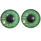 Green Code Cyberpunk Glass Eyes