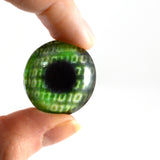 Green Code Cyberpunk Glass Eye